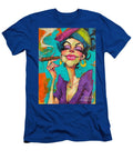 Cigar Glow Bold Cartoon Woman in Vivid Colors Exudes Cool Confidence Olfactoart Studio T-Shirt