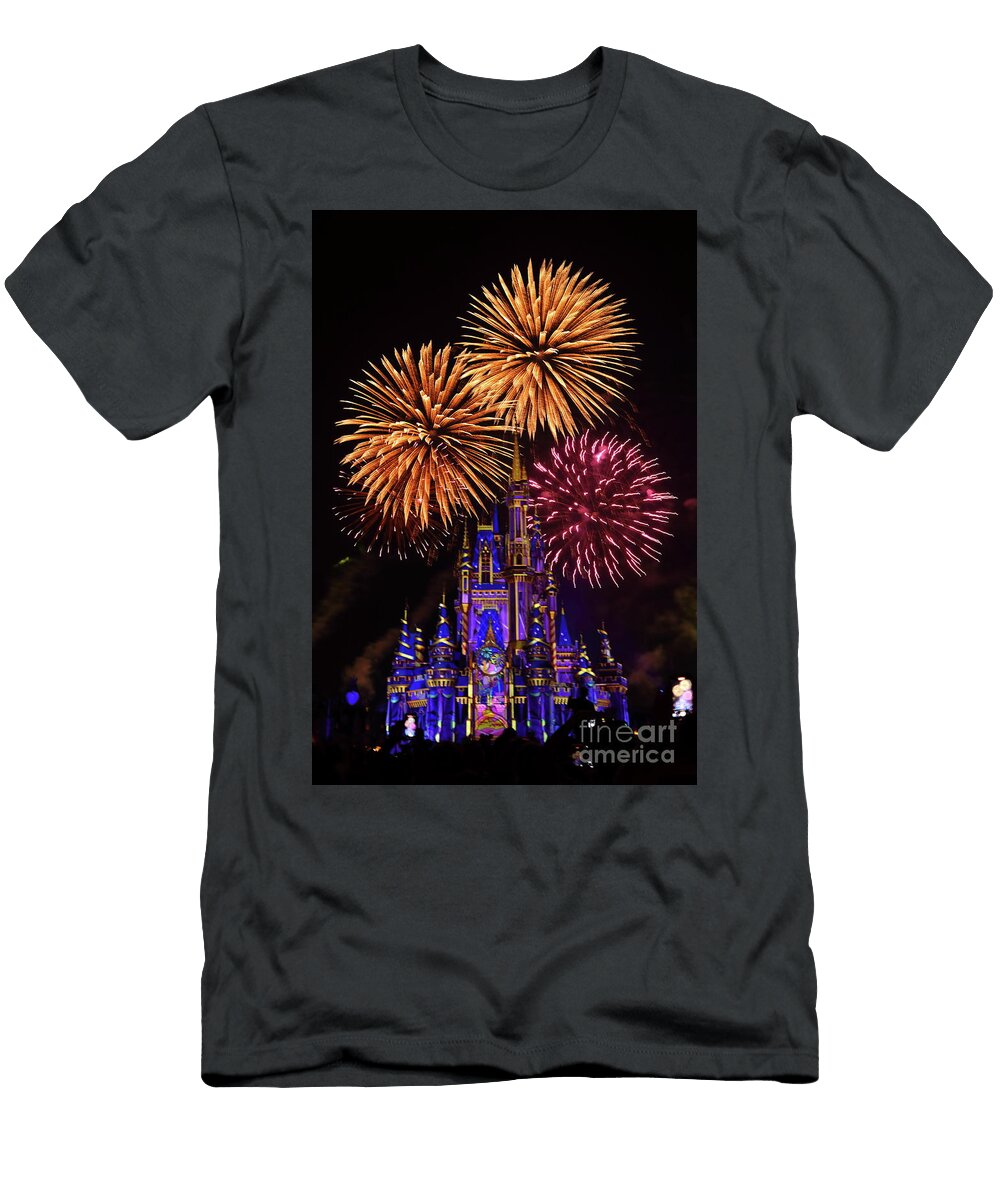 Cinderellas Castle Fireworks Erick Schmidt T-Shirt