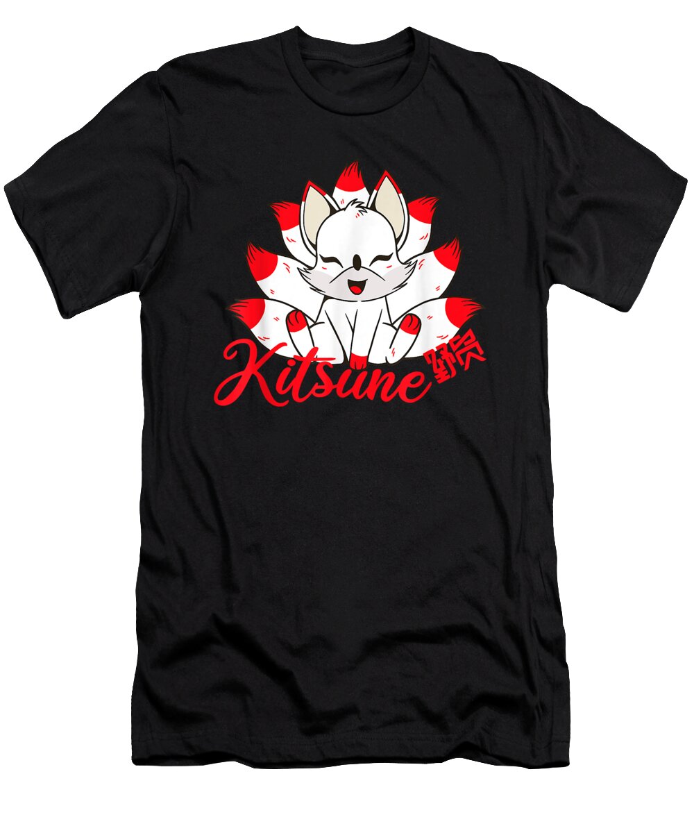 Civilized Goodness Kawaii Kitsune Cute Japanese Fox Many Tails Anime Manga Halloween Holiday Ezone Prints T-Shirt