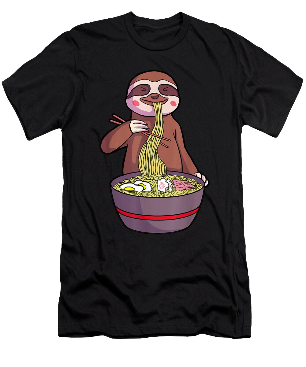 Civilized Goodness Ramen Sloth Kawaii Anime Japanese Food Lover Gift Awesome for Movie Fan Ezone Prints T-Shirt