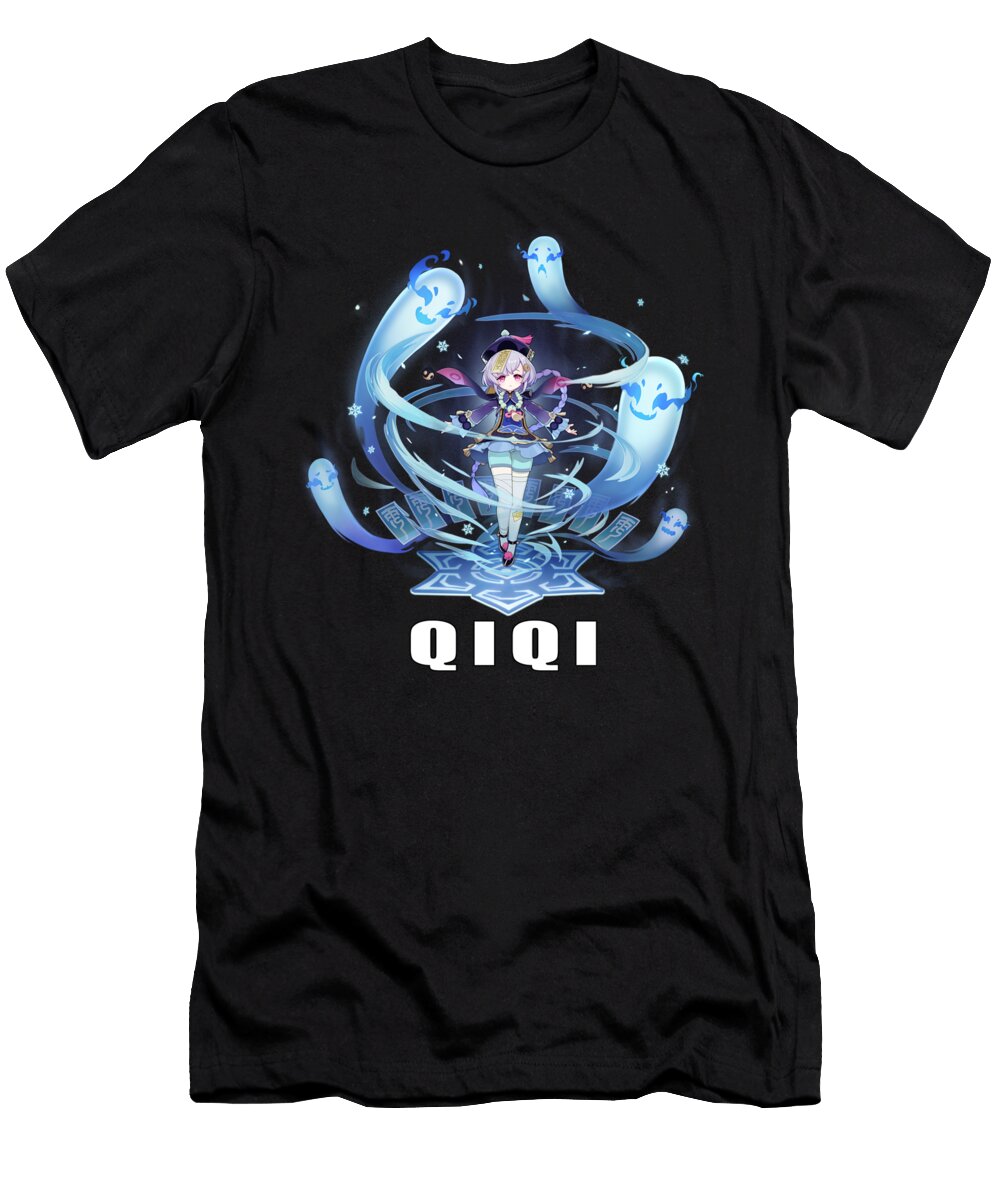 Classic Photo Qiqi Genshin Rpg Impact Game Douxie Grimo T-Shirt