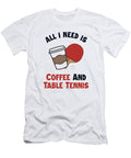 Coffee and Table Tennis Paddles Balls Table Tennis Ping Pong Graphics Lab T-Shirt