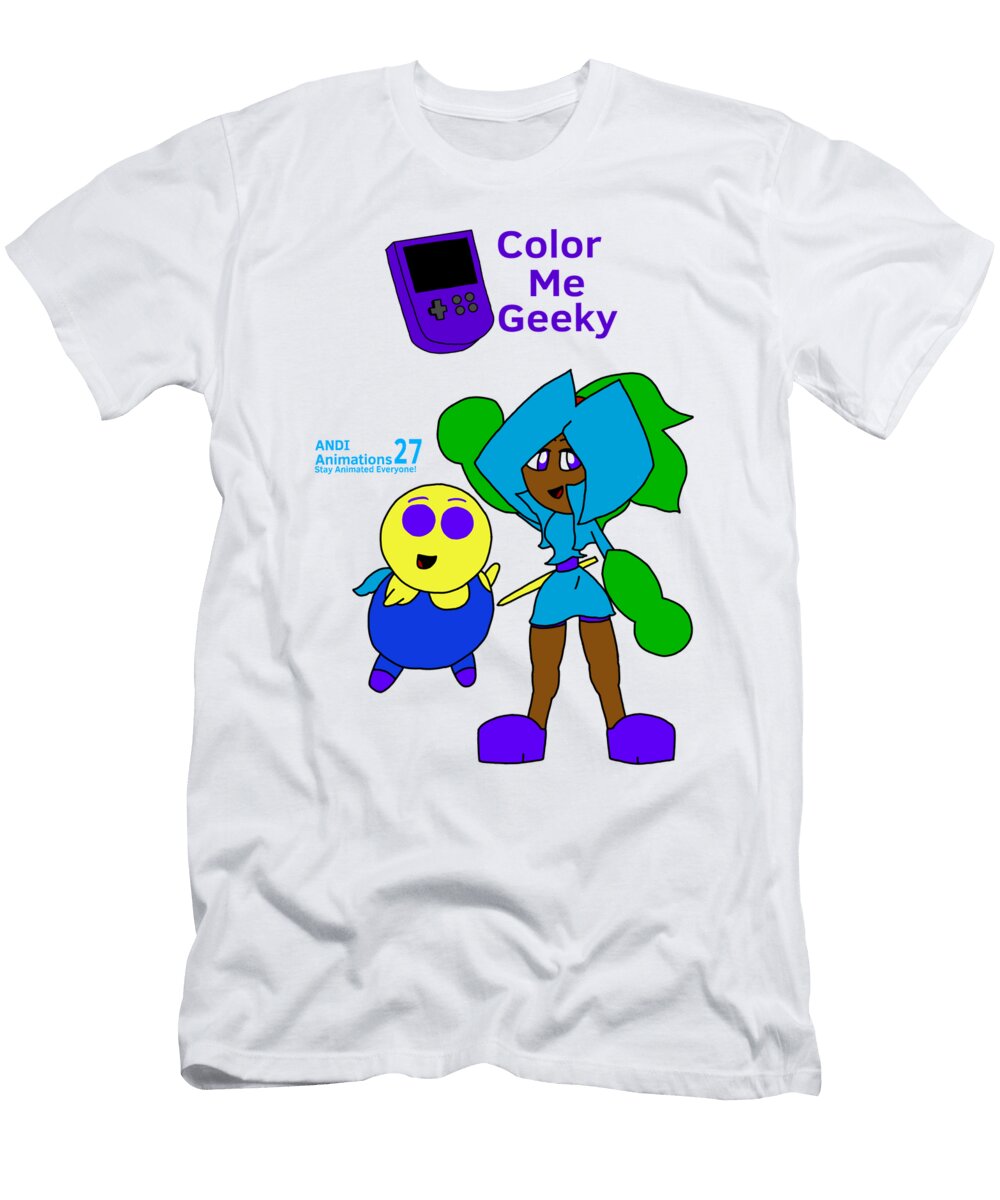 Color Me Geeky Redraw Picture with Logos Andi Animations T-Shirt