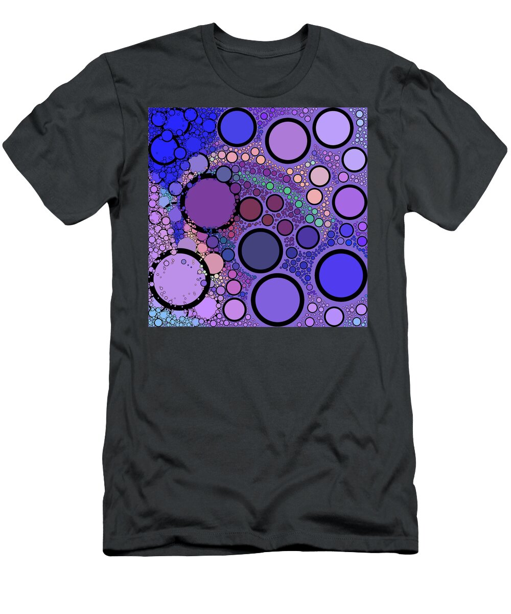 Colored Black Bordered Circle Pattern with Purple Background Mtonim Designs T-Shirt