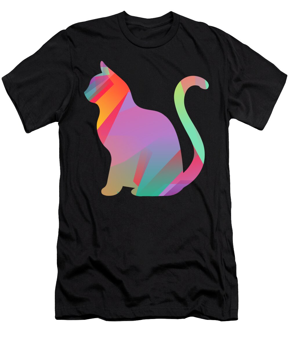 Colorful Cat Gradient Pop Art 1 Ahmad Nusyirwan T-Shirt