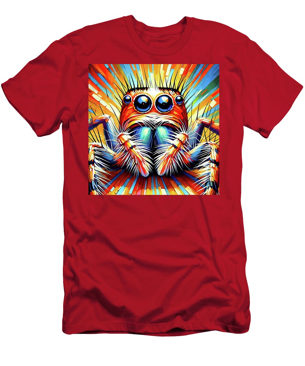 Colorful Curious Jumping Spider Chris Butler T-Shirt