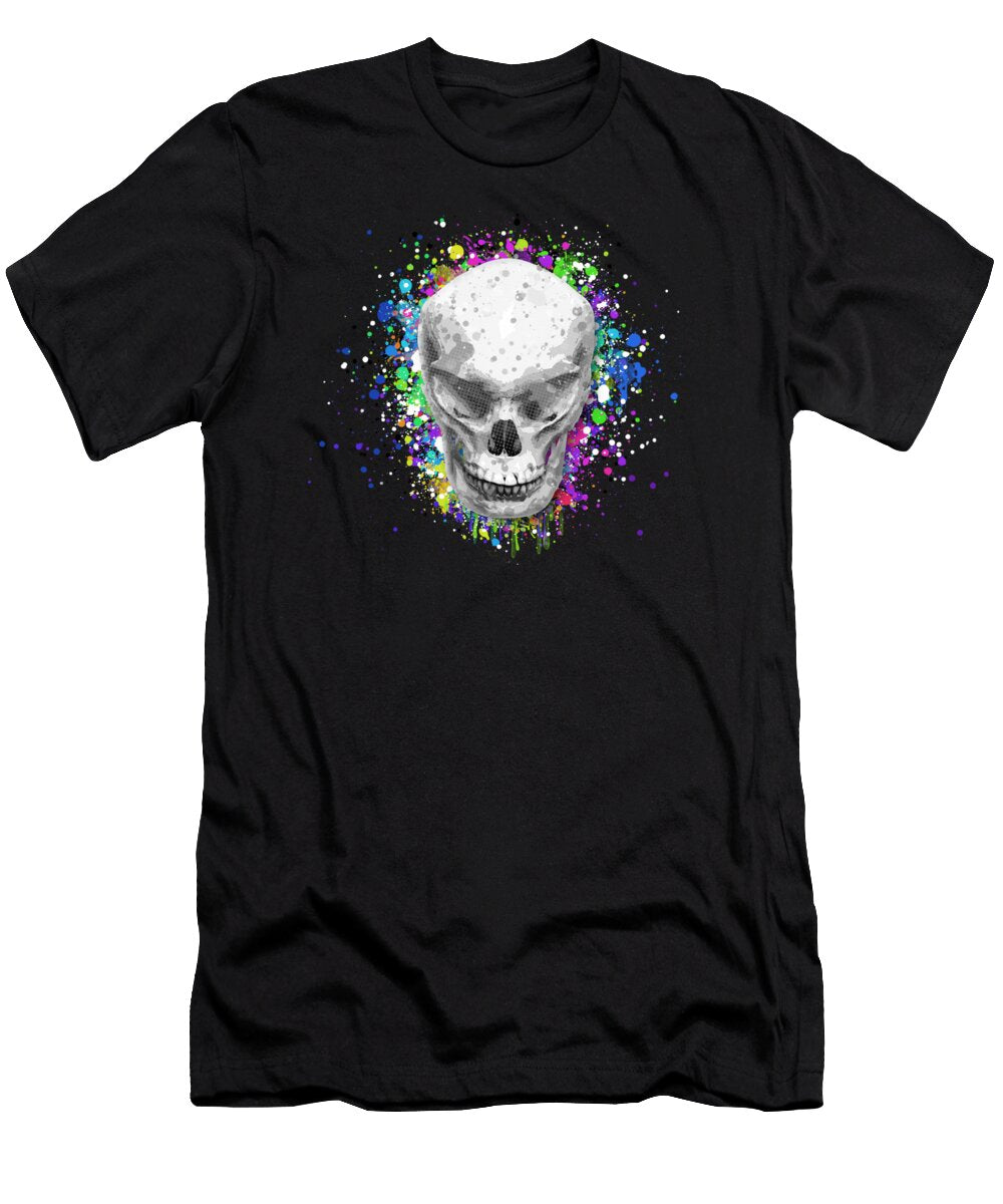 Colorful Evil Skull Wall Art High Quality Stefano Senise T-Shirt