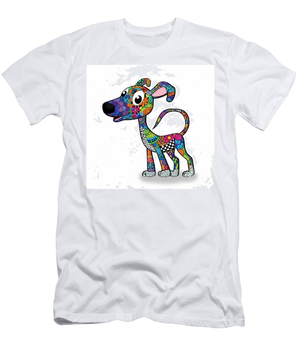 Colorful Greyhound Carol Blackhurst T-Shirt
