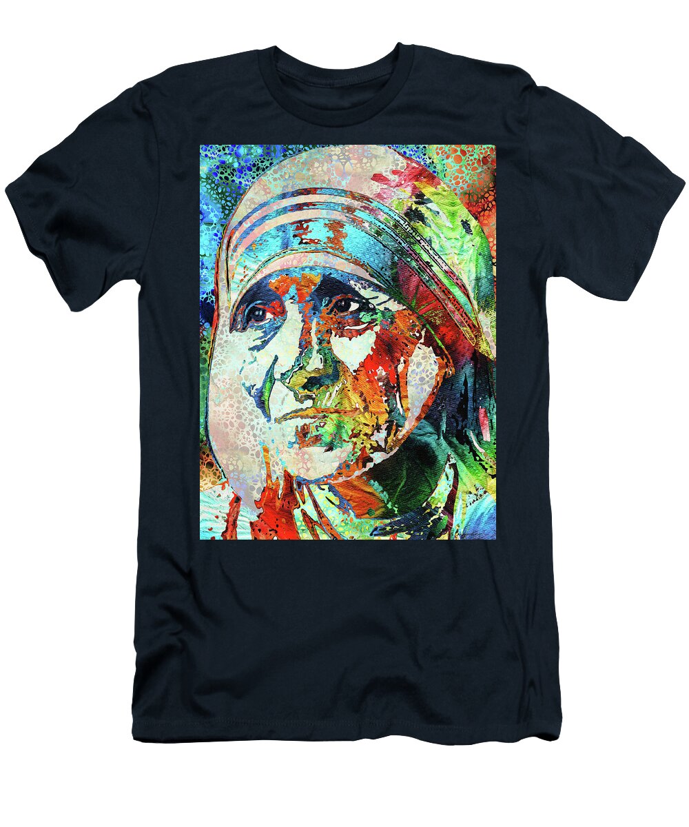 Colorful Mother Teresa Tribute Hidden Gem Art Sharon Cummings T-Shirt