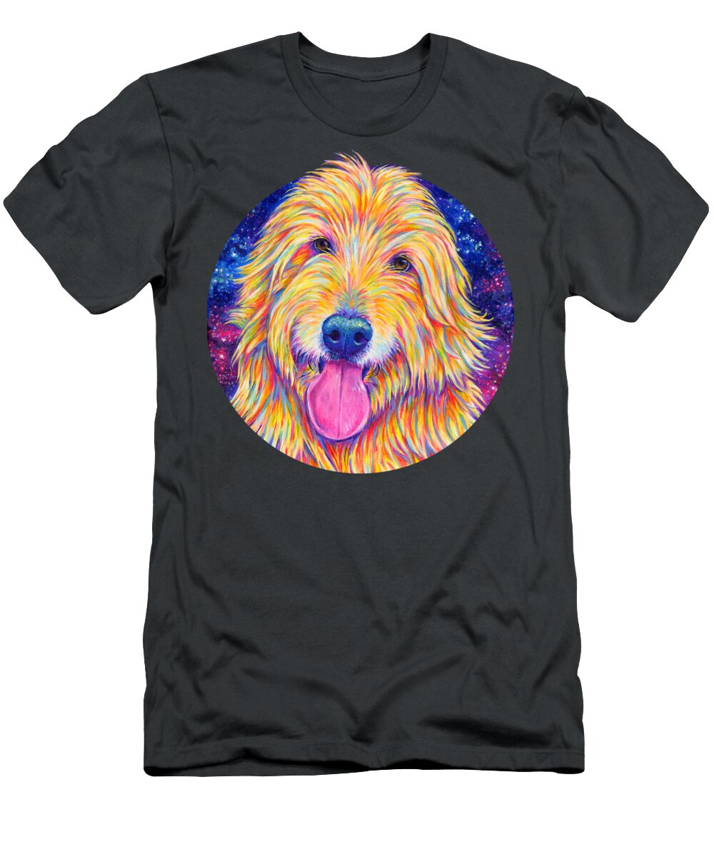 Colorful Rainbow Goldendoodle Rebecca Wang T-Shirt