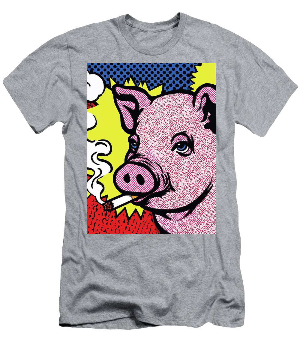 Colorful Smoking Pig Pop Art Fabrizio Cassetta T-Shirt