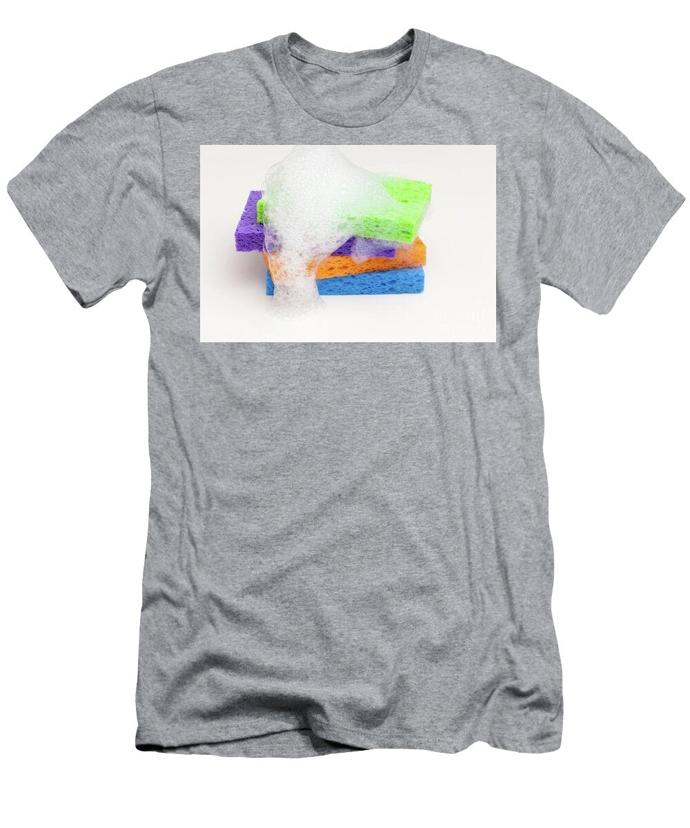 Colorful Sponges with Overflowing Soap Foam Bryan Mullennix Fine Art Photography T-Shirt