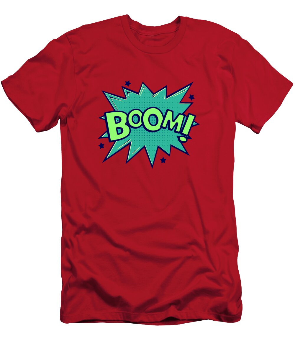 Comic Boom on Orange Delphimages Photo Creations T-Shirt