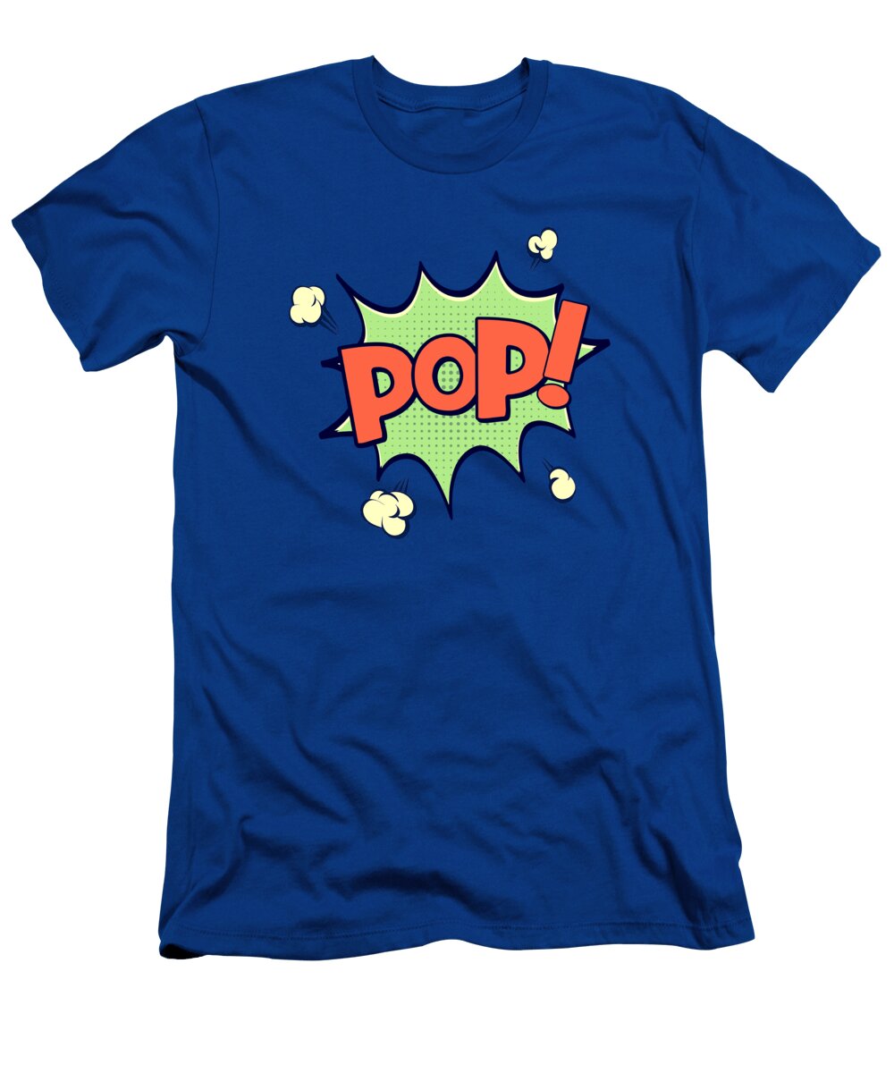 Comic Pop on Blue Delphimages Photo Creations T-Shirt