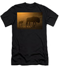 Common Wildebeest with Calf Silhouetted Kgalagadi Ann Steve Toon Natureplcom T-Shirt