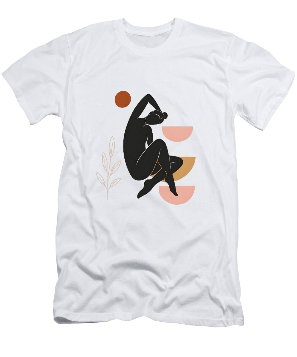 Contemporary Abstract Matisse Geometric Woman Composition Abstract Woman Posing Mounir Khalfouf T-Shirt