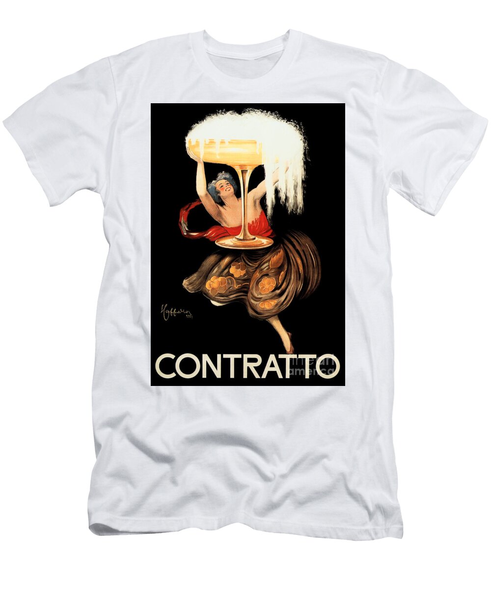 Contratto Sparkling Wine Champagne 1922 Vintage Italian Poster By Leonetto Cappiello Retro Graphika T-Shirt