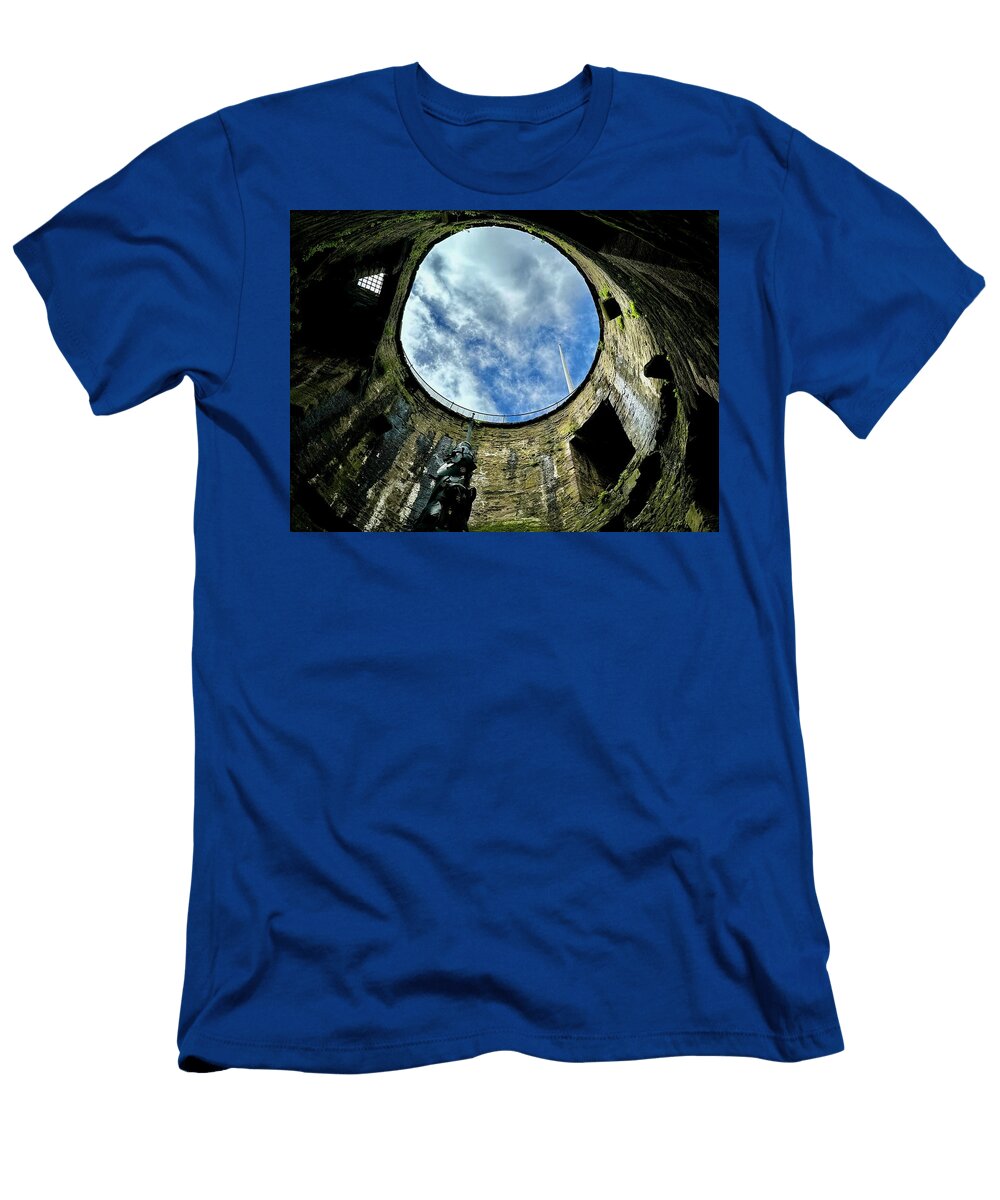 Conwy Castle Tower Interior Fish Sculpture Wales Ian Paterson T-Shirt