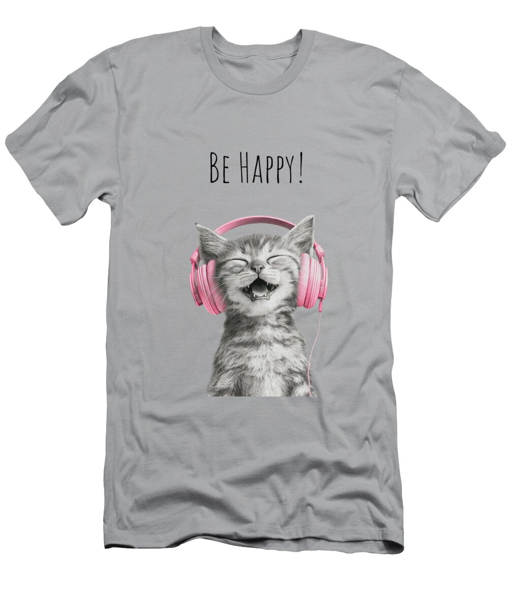 Cool Cat Be Happy Pink Melanie Viola T-Shirt