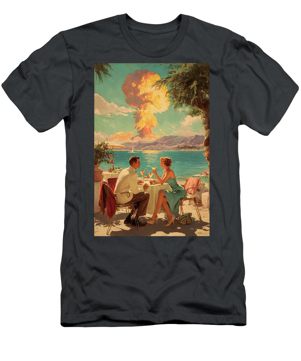 Couple Dining By Explosive Sunset Maryna Vasylenko T-Shirt