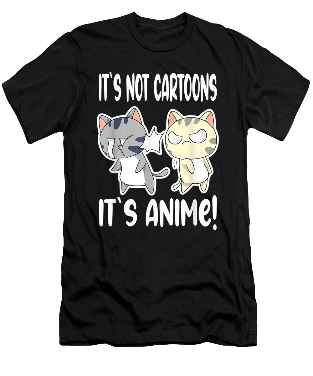 Courageous Cool Anime Cats Its Not Cartoons Its Anime Retro Ezone Prints T-Shirt