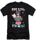 Courageous Good Cat Girl Anime with Kitty Ears Meow Kawaii Clothes Teens Retro Ezone Prints T-Shirt