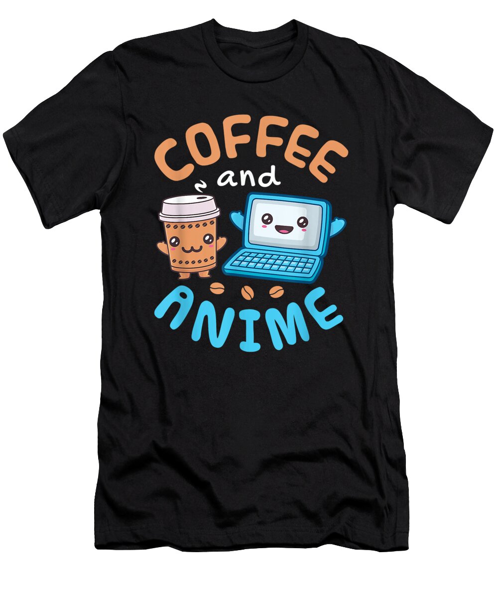 Courageous Lucky Coffee and Anime Kawaii Gift for Birthday Ezone Prints T-Shirt