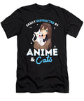 Courageous Lucky Kawaii Anime Girl Easily Distracted By Anime and Cats Teens Retro Ezone Prints T-Shirt