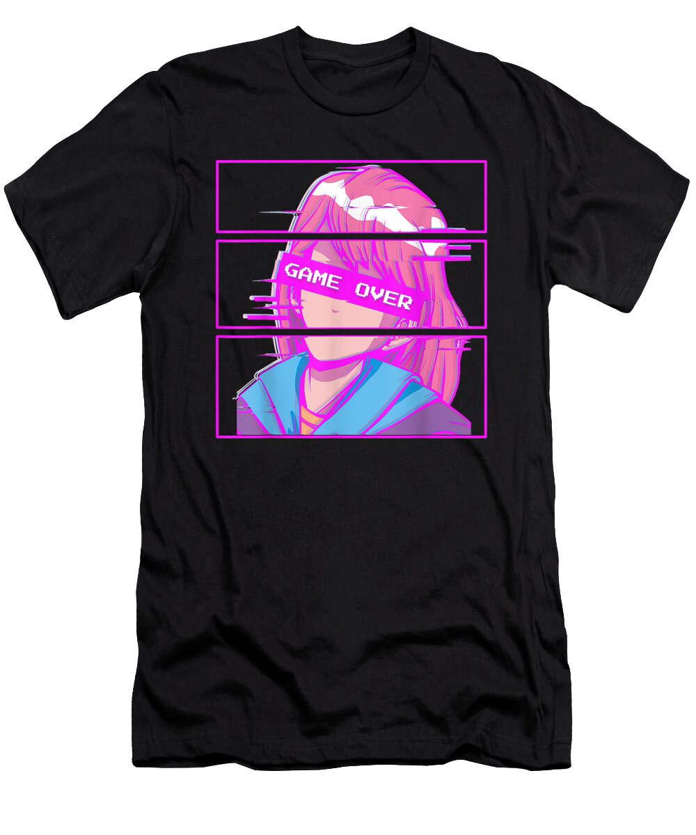 Courageous Nice Anime Girl Game Over Senpai Japanese Episode Otaku Manga Top Cute Fans Ezone Prints T-Shirt