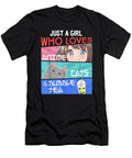 Courageous Nice Just a Girl Who Loves Anime Cats Bubble Tea Boba Lover Otaku Graphic for Fan Ezone Prints T-Shirt