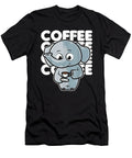 Courageous Strong Cute Elephant Drinking Coffee Kawaii Neko Anime Cool Gift Ezone Prints T-Shirt