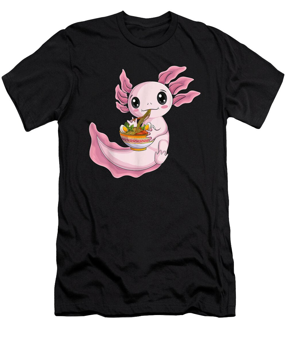 Courageous Yummy Kawaii Axolotl Eat Ramen Japanese Anime Noodles Kids Mencool Gift Ezone Prints T-Shirt