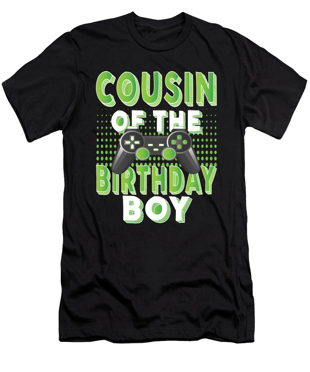 Cousin of the Birthday Boy Gamer Bday Party Graphic Art Grabitees T-Shirt