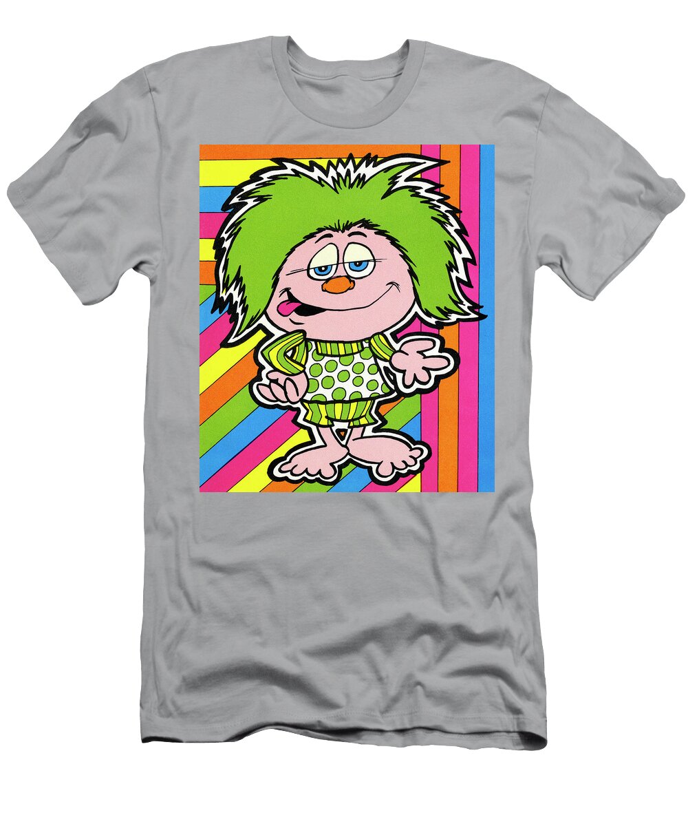 Crazy Green Haired Kid Csa Images T-Shirt