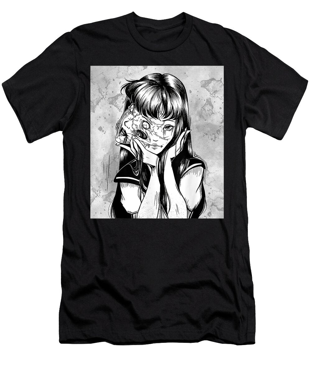 Creepy Horror Manga Anime Woman Eyes Halloween Art Dnt Prints T-Shirt
