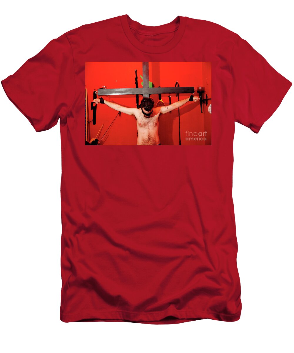 Crucified Young Man in a Bdsm Dungeon 5 Ilan Rosen T-Shirt