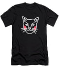 Cute Angry Cat Line Art with Black Background Ahmad Nusyirwan T-Shirt