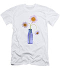 Cute Arrangement of Dry Purple Flowers in a Bubbly Bottle with Straw Juliano Photography T-Shirt