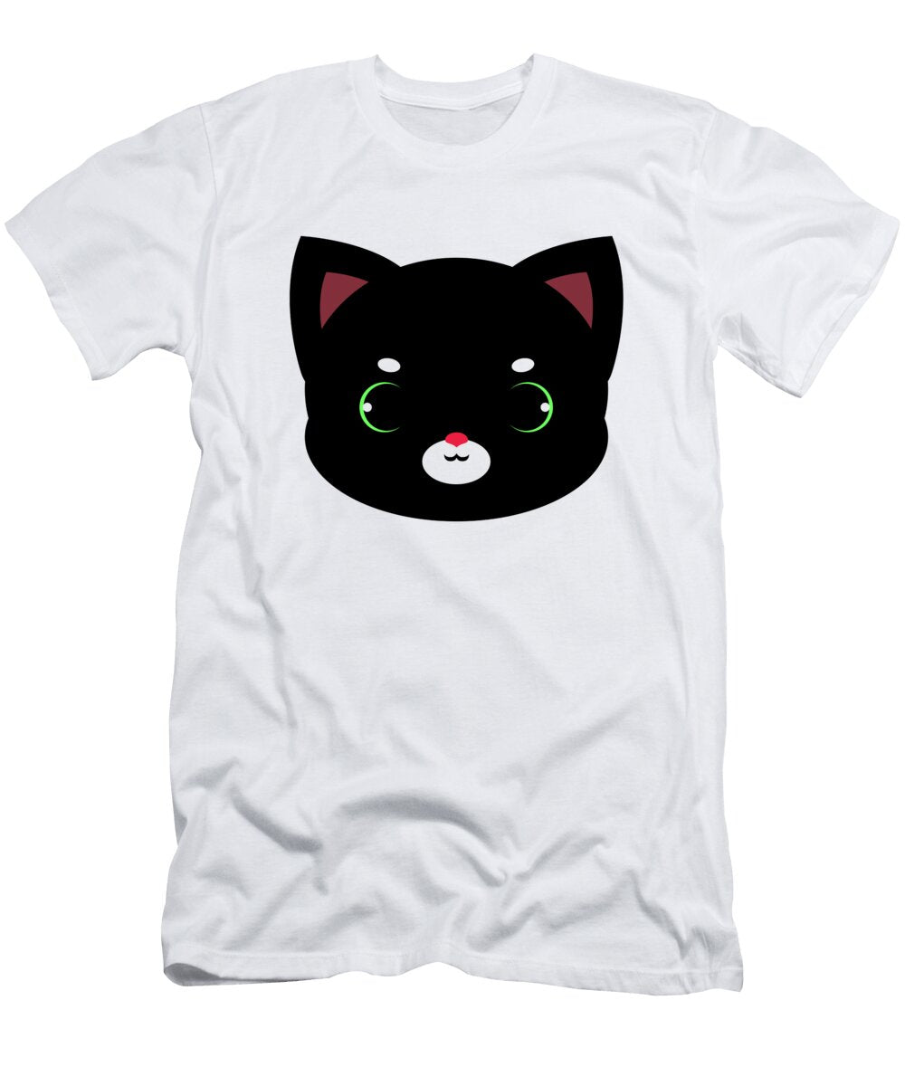 Cute Black Cat with Pink Nose Alien3287 T-Shirt