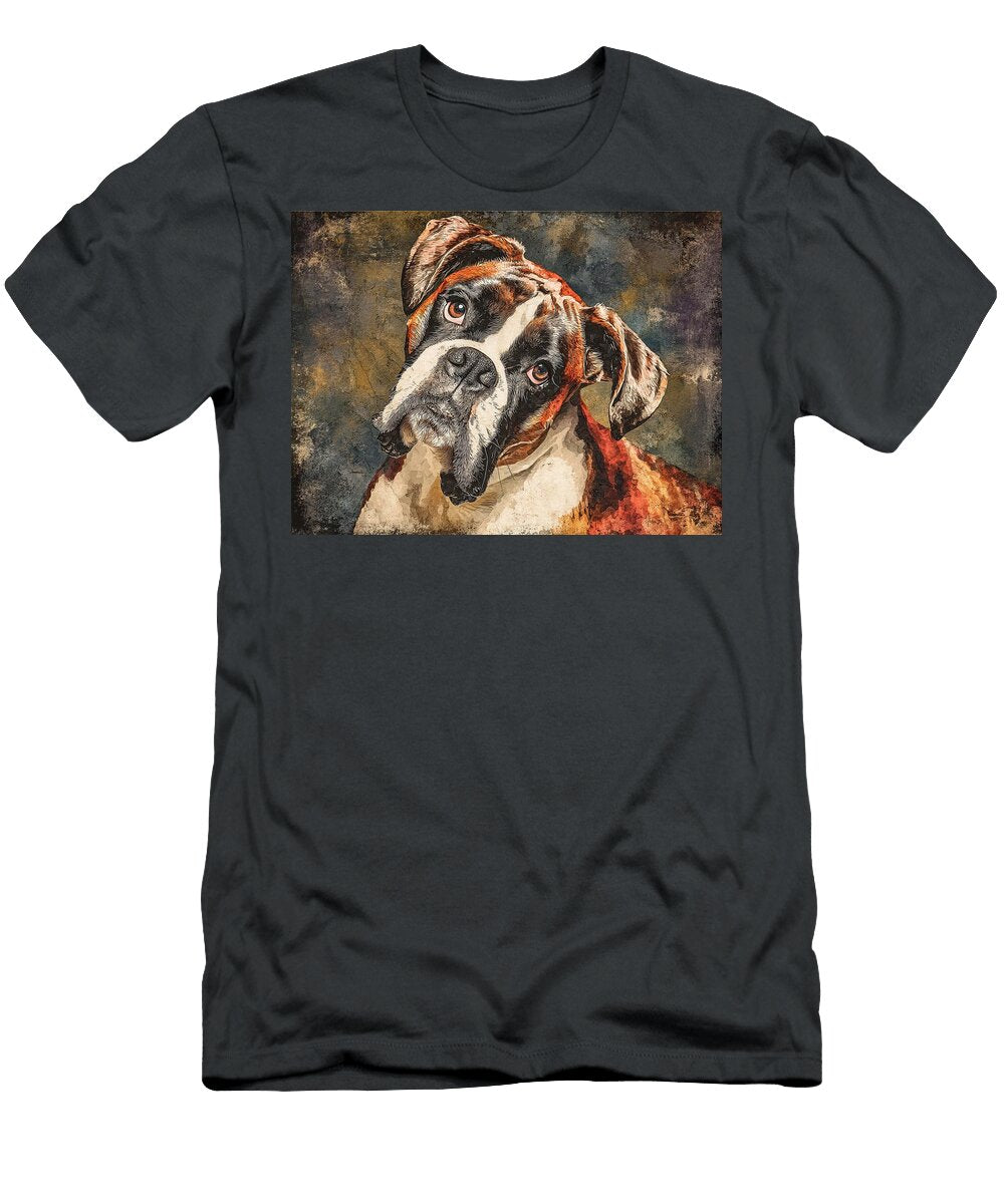 Cute Boxer Animal Art Dog Portrait a Boxer with a Goofy Expression Portrait Adrien Efren T-Shirt