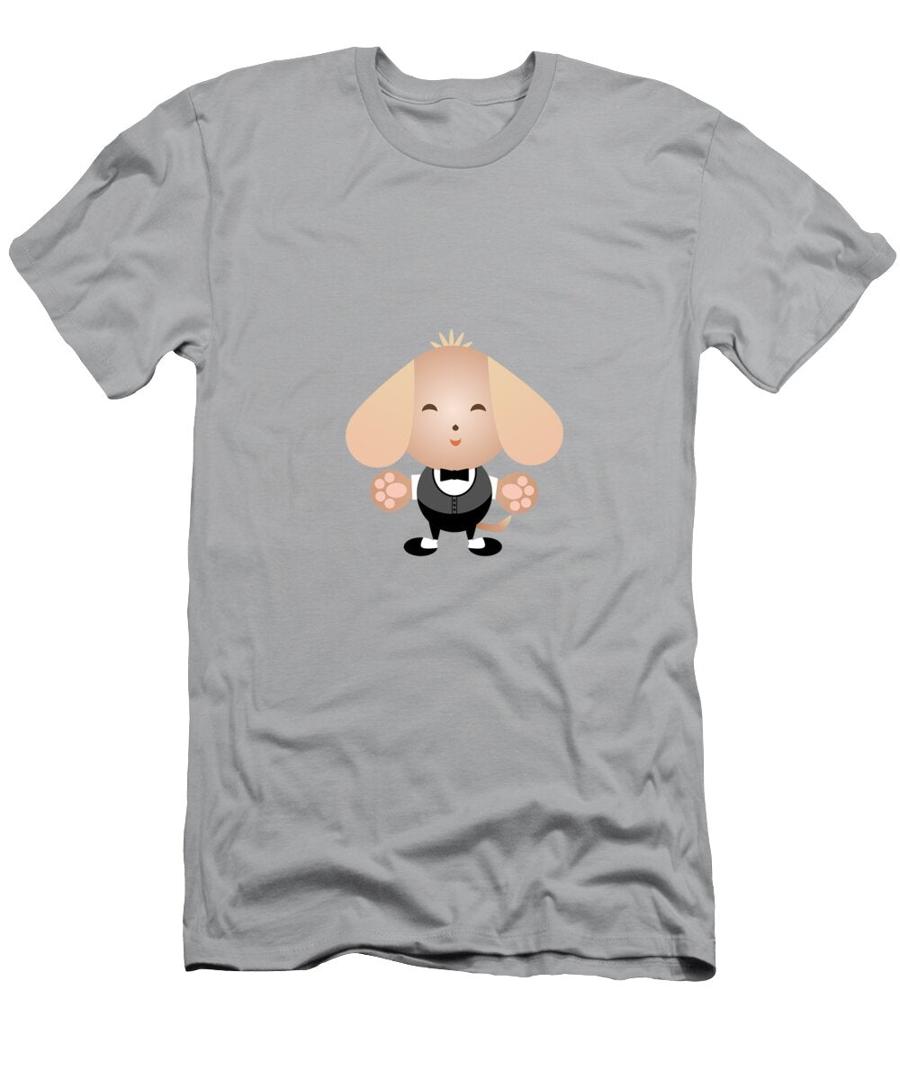 Cute Boy Chibi Puppy All Dressed Up for the Dance Barefoot Bodeez Art T-Shirt