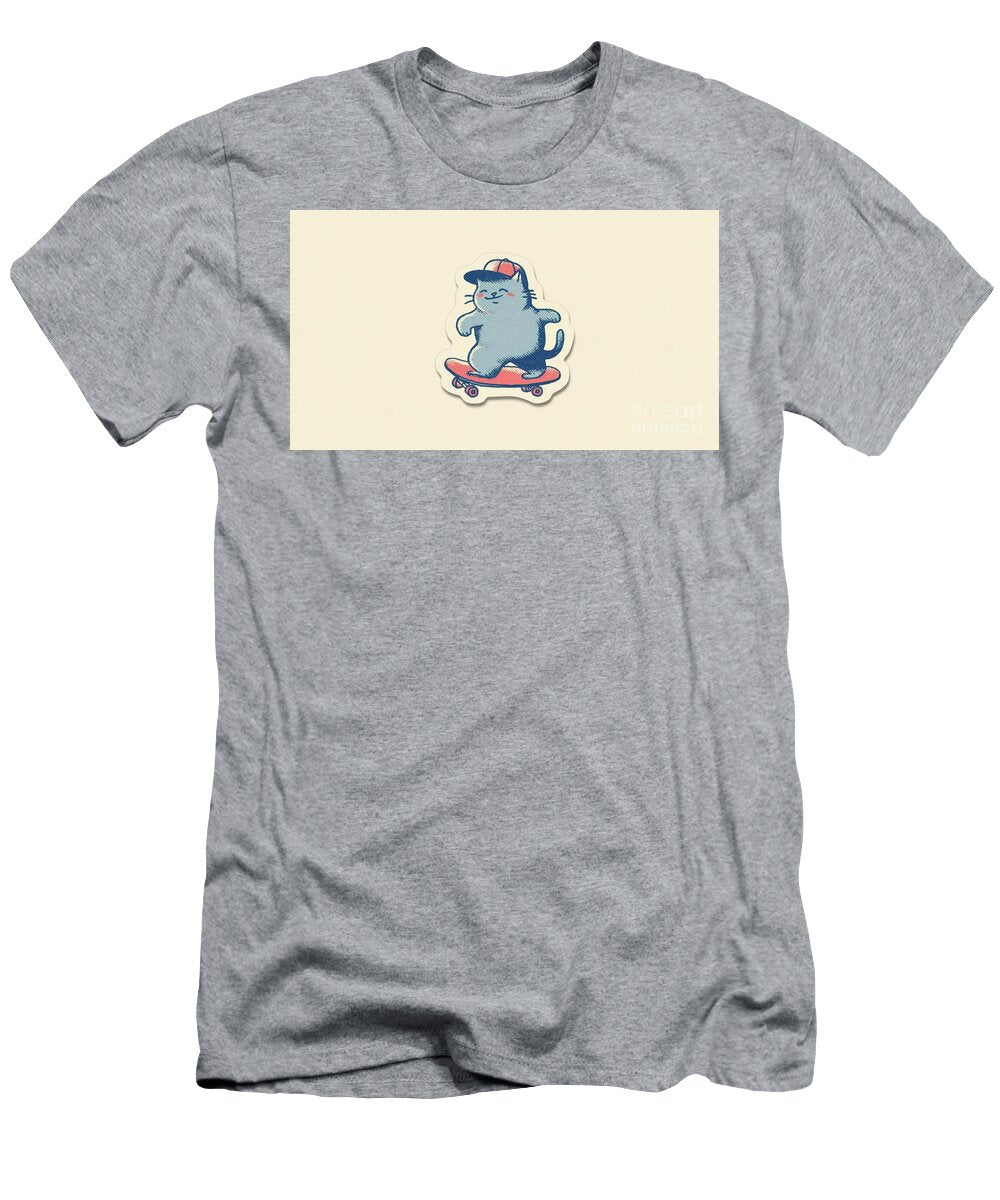Cute Cat Skates on a Colorful Board Beautiful Things T-Shirt