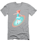 Cute Chibi Ballerina in the Spotlight with Red Hair and Blue Dress Barefoot Bodeez Art T-Shirt