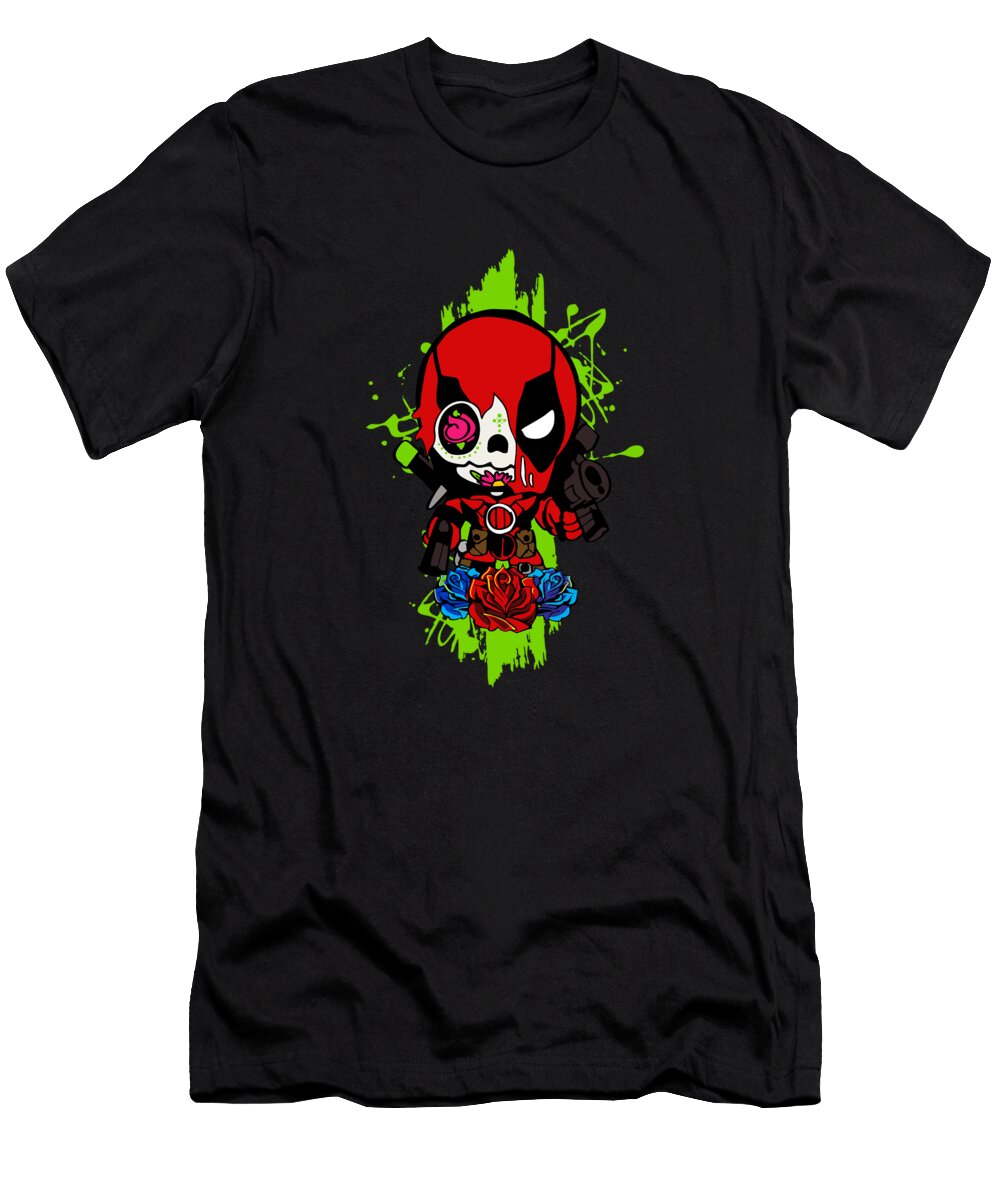 Cute Chibi Deadpool with Gun Rinaldo Ananta T-Shirt
