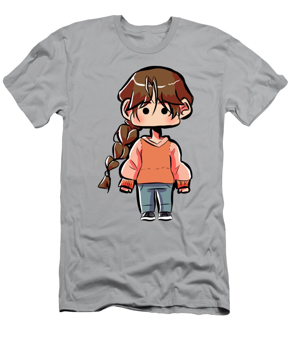 Cute Chibi Girl with a Braid Iandra Ribeiro T-Shirt