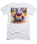Cute Chibi Hippo Wearing a Tutu Watercolor Drawing Funny Cartoon for Kids Baby Boy Mounir Khalfouf T-Shirt