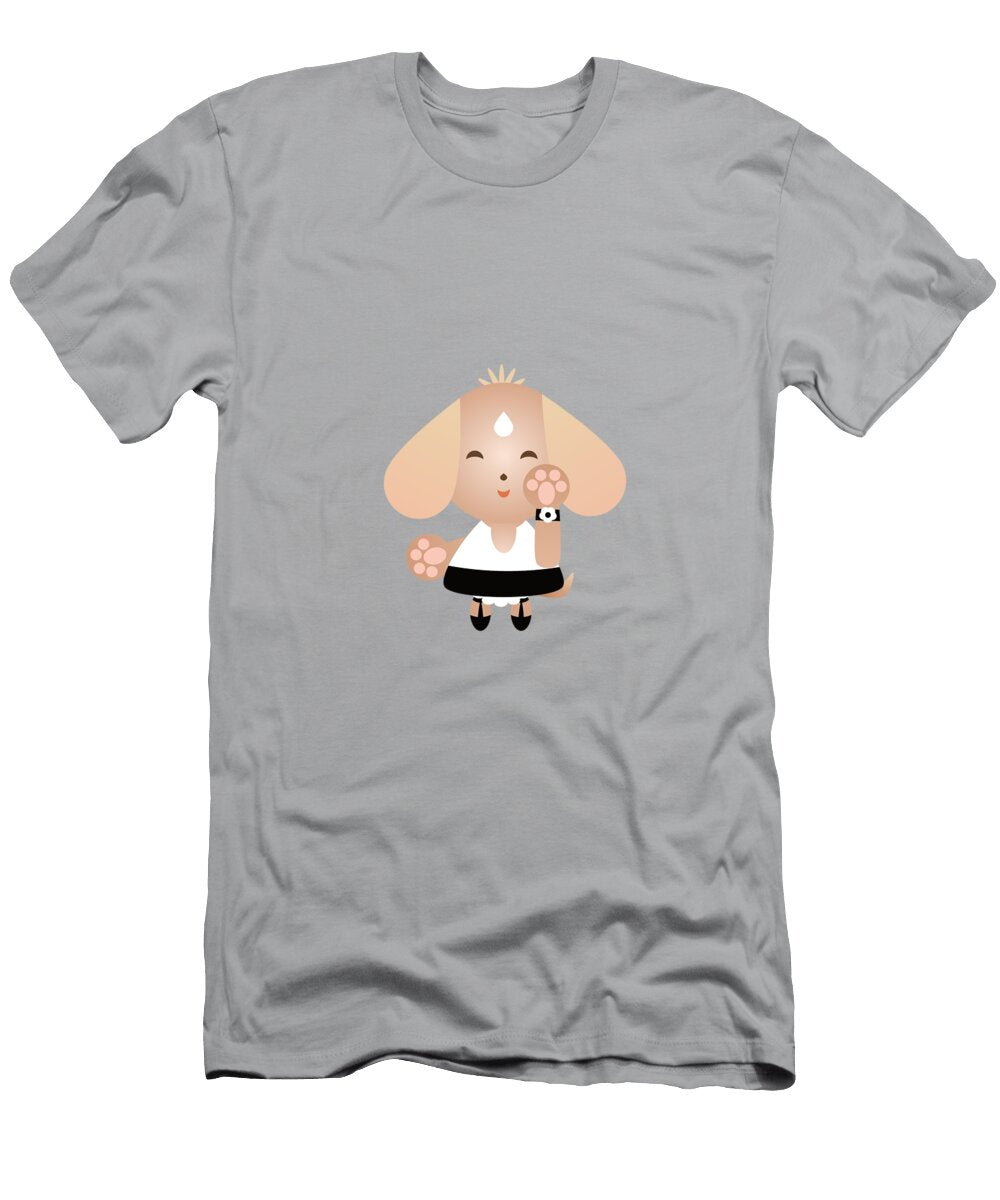Cute Girl Chibi Puppy All Dressed Up for the Dance Barefoot Bodeez Art T-Shirt
