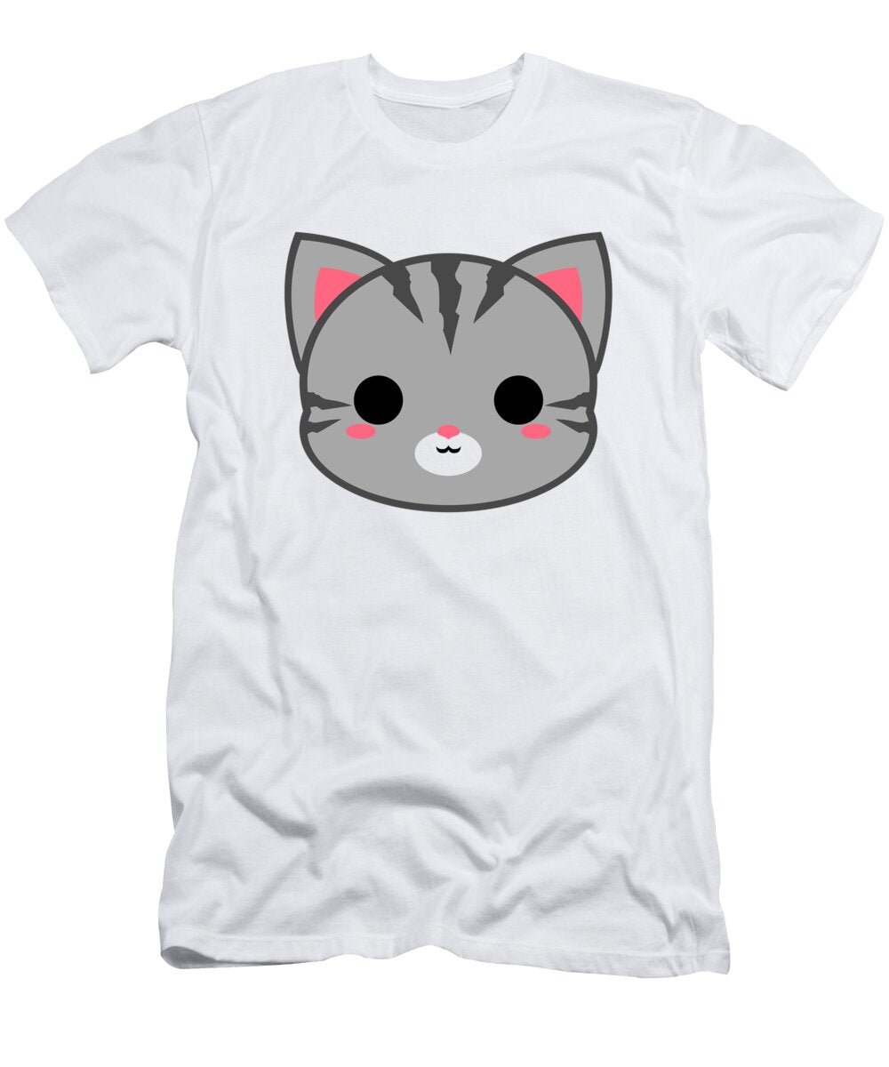 Cute Grey Tabby Cat Alien3287 T-Shirt