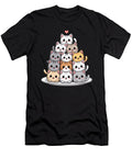 Cute Kawaii Cat Pile with Heart Moon T-Shirt