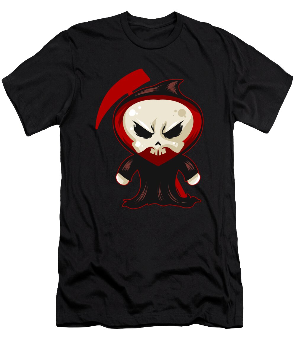 Cute Kawaii Chibi Reaper with Scythe Halloween Jan Bleke T-Shirt
